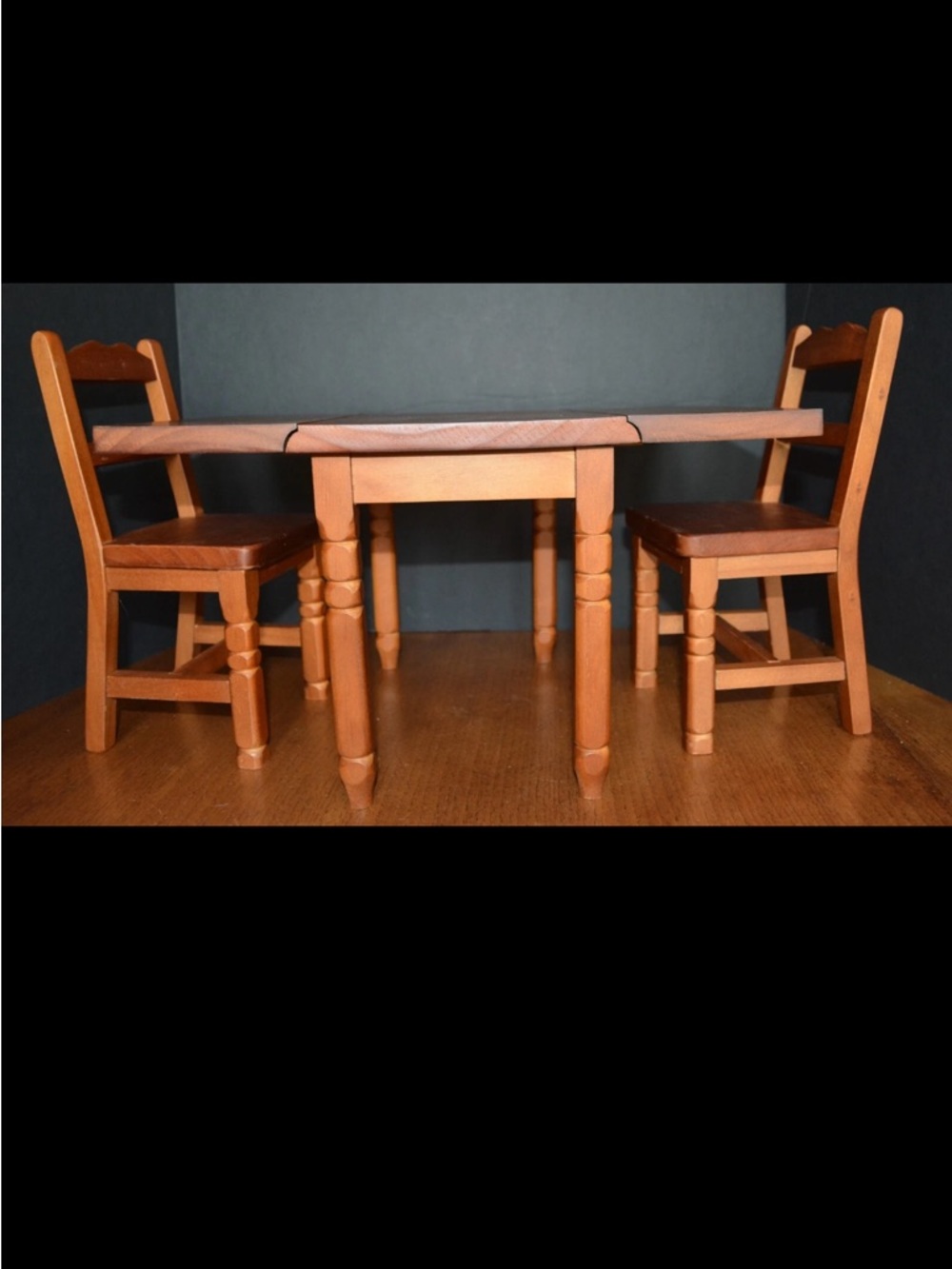 Pleasant Company American Girl Doll drop leaf table + 2 chairs *read listing* - Picture 2 of 11